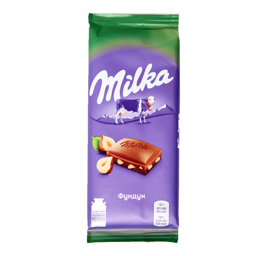 Милка молочный с фундуком 85 г.(1х25)