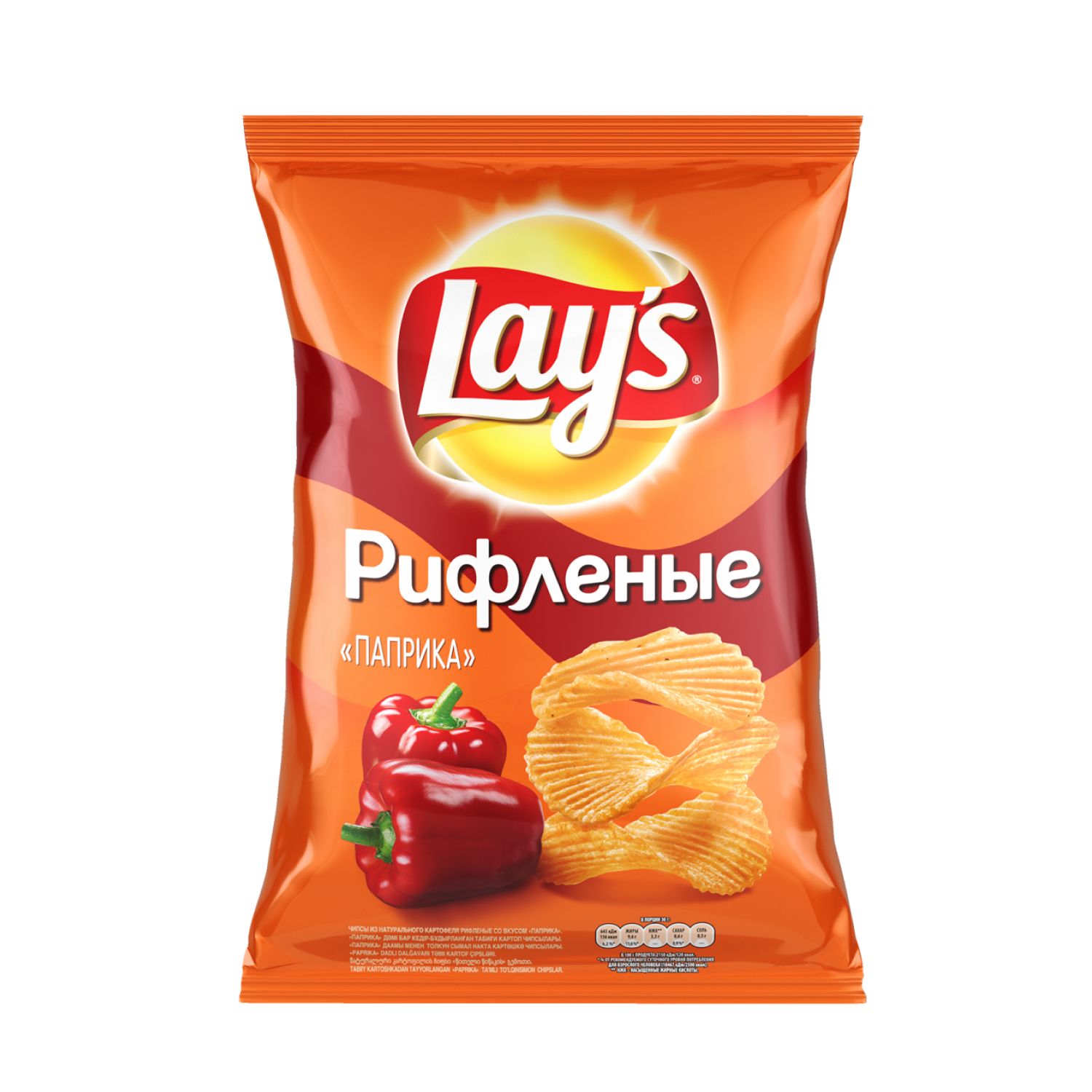 Лейз 70 гр (1*25) Рифленые Паприка