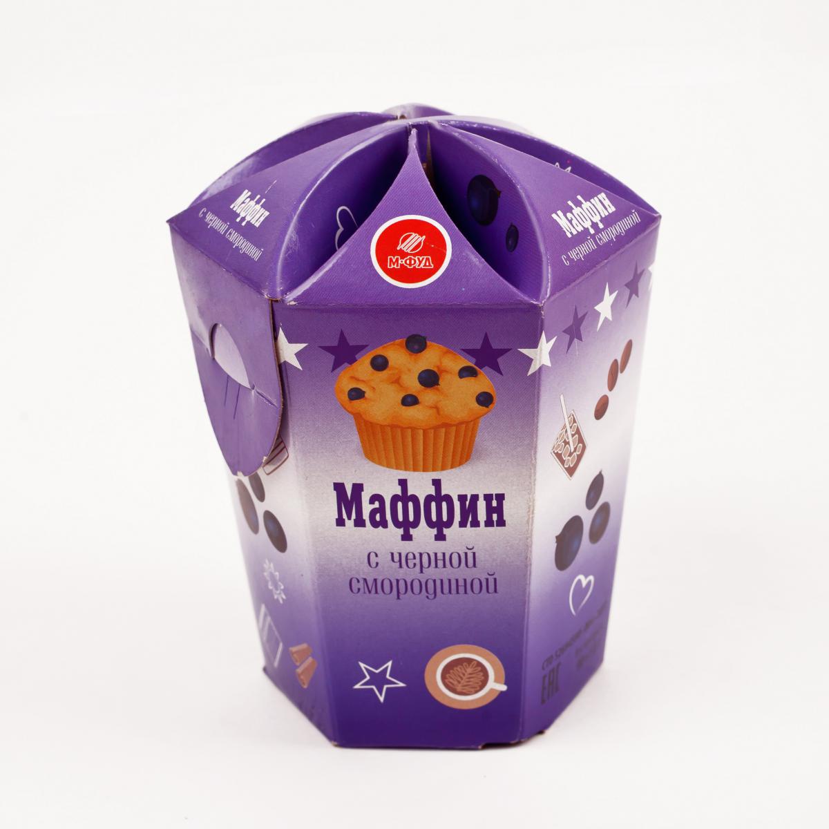 Маффин ванильный с чёрной смородиной 90г